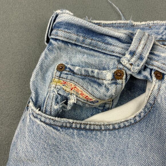 Diesel Jeans Men 34x32 Blue Button Fly Straight Leg Y2K Dingy Distressed - Picture 7 of 14